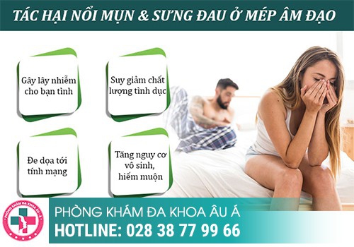 Vùng kín nổi mụn trứng cá có sao không?